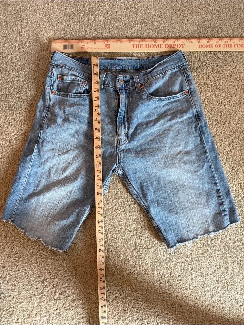 Levi's 511 Light Wash Blue Denim Cutoff Shorts | Men's 32